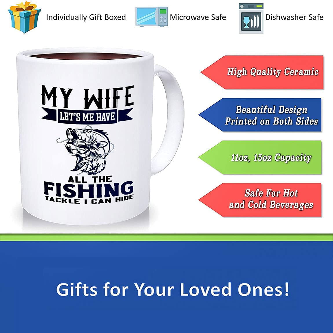 Fishing Gifts For Men Funny Fishing Mug Tea Coffee Mug Presents For  Fisherman Father's Day Birthday Gifts For Him Tackle, Ceramic Novelty  Coffee Mug, Tea Cup, Gift Present For Bi 
