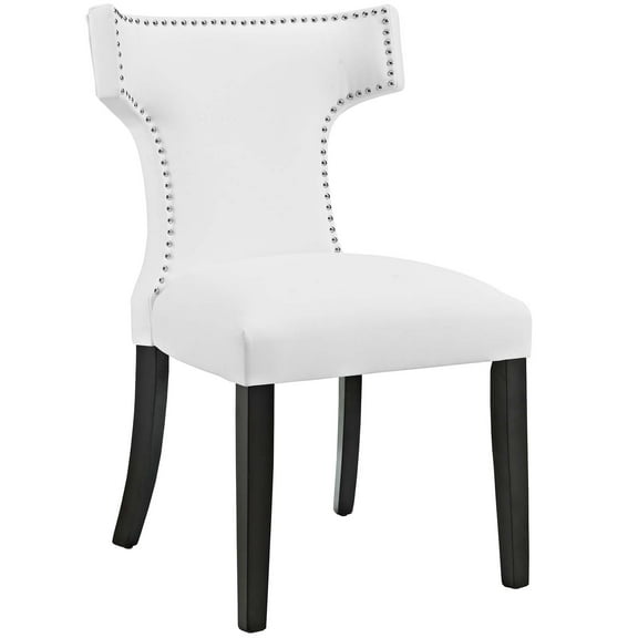 Modern Contemporary Urban Design Kitchen Room Dining Chair, White, Faux Leather