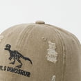 thumbnail image 7 of CAUYDY Kids Boy Dinosaur Washed Baseball Cap Toddler 4T 5T 6T 7T 8T Baby Boys Embroidered Distressed Baseball Cap Cartoon Childrens Hat (Sizes 3-8 Years,F02-Khaki), 7 of 7