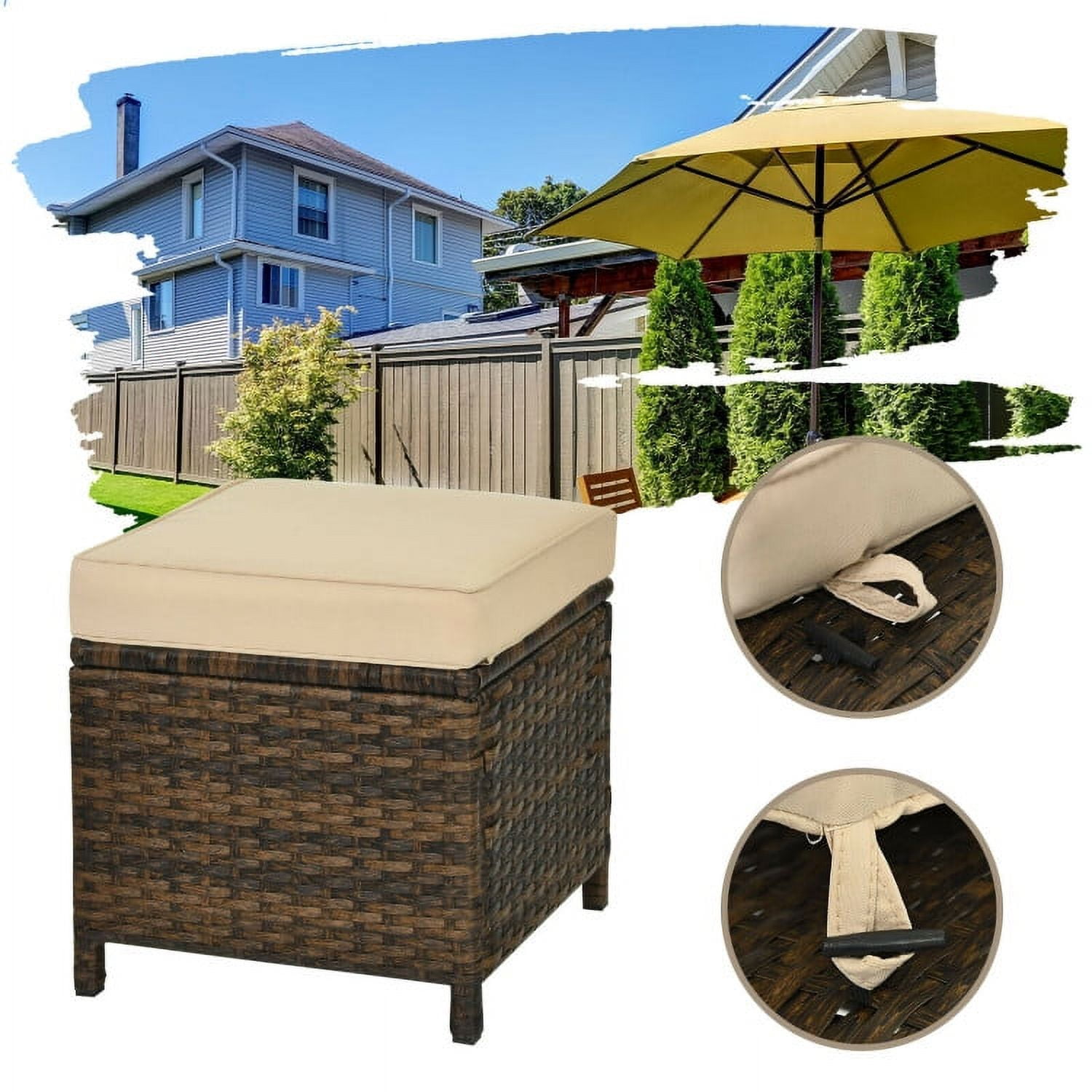 Aimee Lii 6 Pieces Patio Rattan Dining Sofa Funiture Set, Outdoor Deck Furniture Aimee Lii 6 Pieces Patio Rattan Dining Sofa Funiture Set, Outdoor Deck Furniture