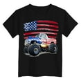 thumbnail image 4 of Gubotare 4th of July Shirts for Boys Toddler Baby Boys Tops Cartoon Dinosaur Print Tees Kids Cotton Clothes Summer Short Sleeves T-Shirts (Black,Size 11-12 Years), 4 of 4