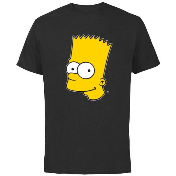 The Simpsons Bart Simpson Face - Short Sleeve Cotton T-Shirt for Adults - Customized-Black