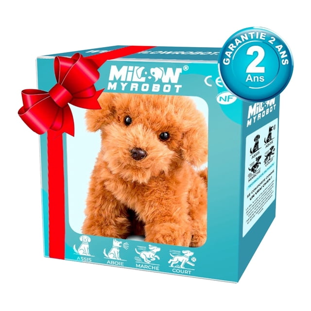 Hudfg Chiot Robot, Chien Robot - Mon Chiot Robot Réaliste, Chien Interactif Électronique, Jouet Interactif en Peluche pour Enfants, Marche Assis et Assis