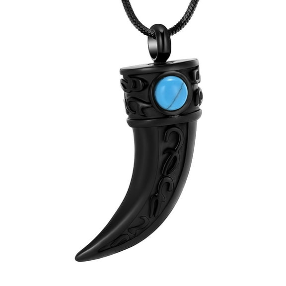 Wolf Tooth Cremation Necklace for Ashes - Women& Men Urn Necklace for Ashes for Ashes Cremation Pendant Ashes Holder Memorial Keepsake