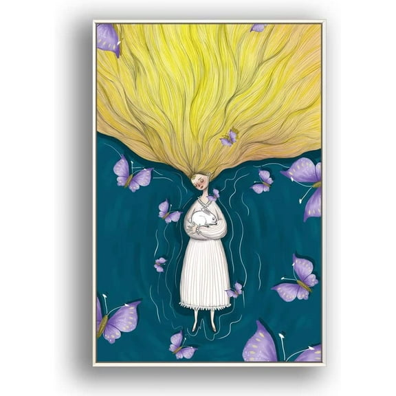 IDEA4WALL Framed Canvas Wall Art for Living Room, Bedroom Flow in The Dream Canvas Prints for Modern Home Decoration Ready to Hang