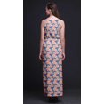thumbnail image 4 of Bimba Floral Ladies Crew Neck Waist String Print Maxi Dress with Side Slits Summer Wear-Small, 4 of 6