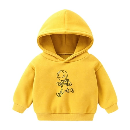 

dmqupv Boys Large Hoodie Girls Hoodie Sweatshirt Boys Tops Baby Toddler Cartoon Pullover Girls Kid Jumpsuit Yellow 4-5 Years