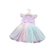 thumbnail image 1 of Kids Girls Colorful Party Short Sleeve Bow Princess Dress Summer Tulle A-line Dresses, 1 of 2