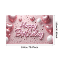 thumbnail image 3 of Pink Balloons Birthday Banner Decorative Background Polyester Material for Birthday Party Celebration Indoor Decoration, 3 of 4