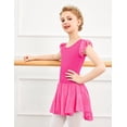 thumbnail image 4 of Arshiner Girls Ruffle Sleeve Ballet Leotard Criss-Cross Back Dance Dresses | Girls Ballet Leotard with Shiny Skirt, 2-11 Years, Toddler Dance Dresses, 4 of 5