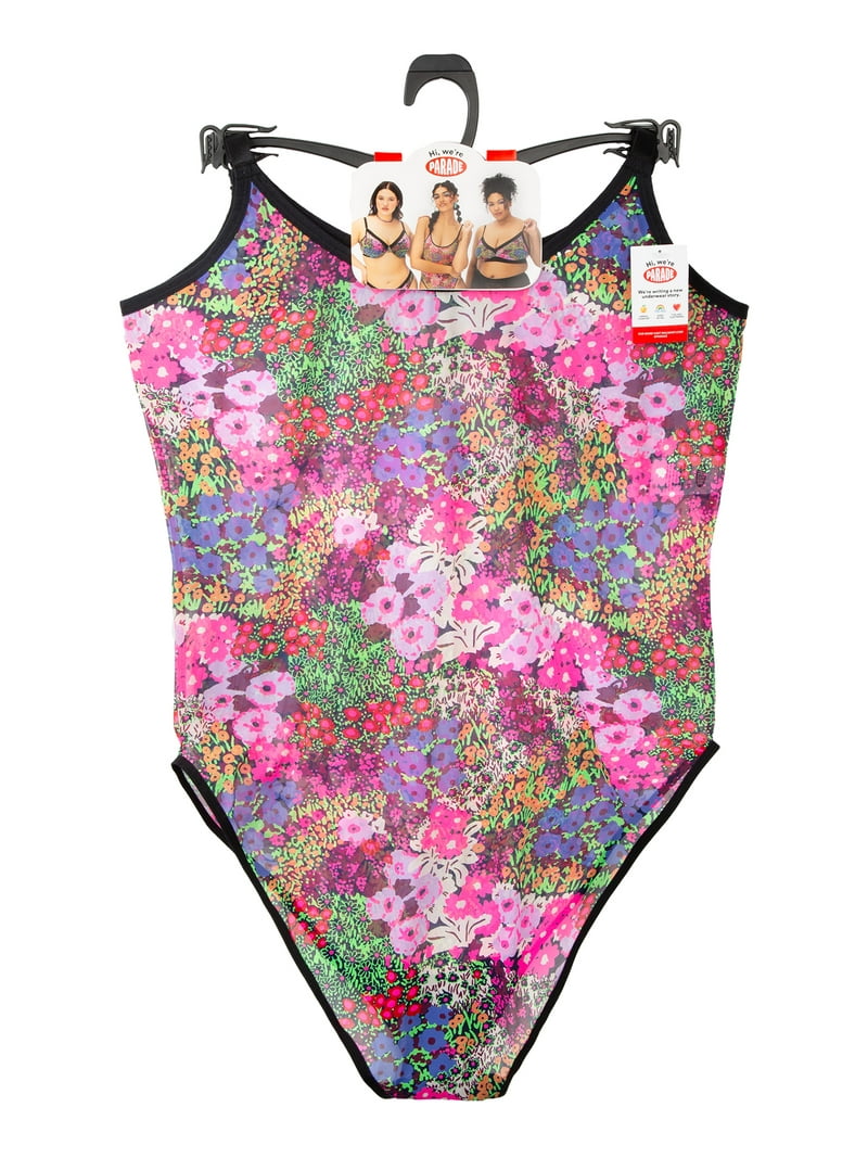 Parade Sheer Mesh Bodysuit with Snap Closure, Sizes XS to 3XL