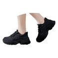 thumbnail image 2 of Fdrone Womens Fashion Lace-Up Chunky Sneakers Walking Athletic Casual Shoes Platform Round Toe Non-Slip Sport Shoes Air Mesh Workout Shoes Dad Sneakers, 2 of 7