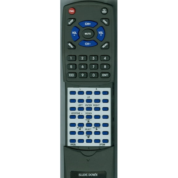 Replacement Remote for OPTOMA BR-5028L, BR5028L, RTBR5028L, RC-3007C-160, RC3007C160, TW1692, TX615, TX7156