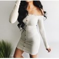 thumbnail image 3 of Women Lady Casual Ruffle Off Shoulder Cocktail Sexy Short Mini Party Club Dress Hot Sale, 3 of 5