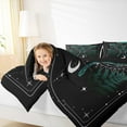 thumbnail image 4 of Feelyou Hippie Green Butterfly Full Size Comforter Sets, Bohemian Star Moon Bedding Comforter Set, Teens Kids Boys Girls Reversible Bedding Sets, Super Cozy Room Decor, 3pcs, 4 of 8