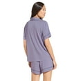 thumbnail image 2 of Eberjey Gisele - The Relaxed Short Pajama Set (Unisex, Delphinium/Nightshadow Blue, XL), 2 of 3