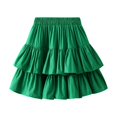 thumbnail image 1 of Women's Tiered Ruffle Skirts Elastic High Waist Pleated A Line Cute Short Skirts for Summer Casual Golf Tennis (One Size, Green), 1 of 4