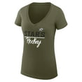 thumbnail image 2 of Women's G-III 4Her by Carl Banks Olive Dallas Stars Super-Slim Fit Lightweight Team Sport V-Neck T-Shirt, 2 of 3