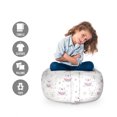thumbnail image 2 of Cats Storage Toy Bag Chair, Doodle Hand-drawn Kittens Eating Ice Cream and Watermelon, Stuffed Animal Organizer Washable Bag, Large Size, Pale Pink Mint Green, by Ambesonne, 2 of 3