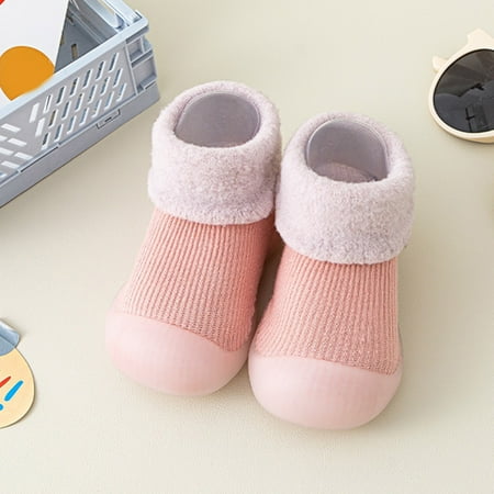 

eczipvz Toddler Shoes Boys Girls Socks Shoes Toddler WarmThe Floor Socks Non Slip Prewalker Shoes J11 Shoes Pink