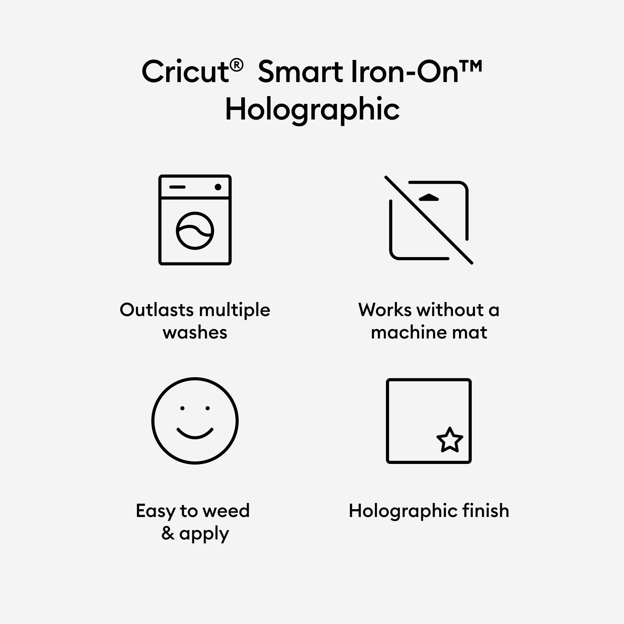 Cricut Venture Smart Iron-On Vinyl Holographic (25 in x 12 ft), 25" x 144"