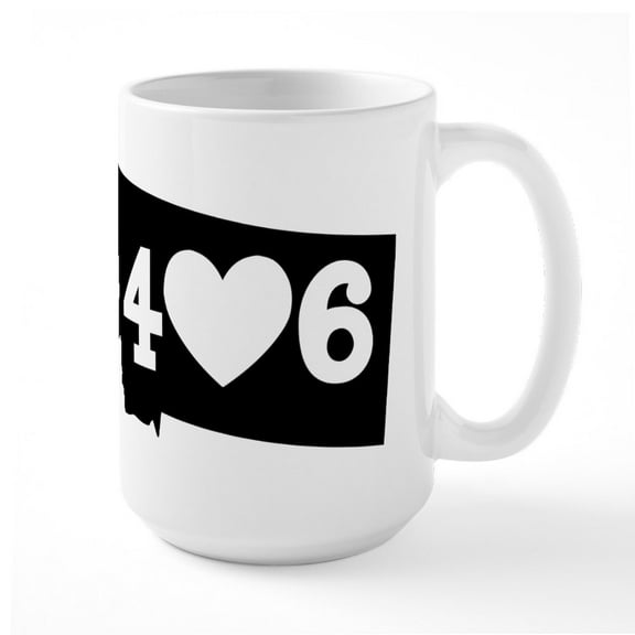 CafePress - Montana 406 - 15 oz Ceramic Large White Nolvety Mug