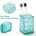 thumbnail image 4 of Clear Acrylic Bathroom Accessories Set - Rust-Free, Transparent Design - Includes Soap Dispenser, Toothbrush Holder, Cup, Soap Dish, and Toilet Brush 5-Piece (Teal Blue), 4 of 4