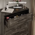 thumbnail image 4 of Vabches Farmhouse 5 Drawer Dresser with Metal Handle, Tall Wood Chest of Drawers for Living Room Bedroom,Dark Brown, 4 of 9