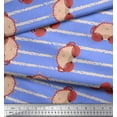 thumbnail image 3 of Soimoi Blue Cotton Duck Fabric Crabs Ocean Print Sewing Fabric Yard 44 Inch Wide, 3 of 3