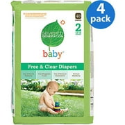Seventh Generation - Free & Clear Diapers Size 2, 40 ct (Pack of 4)