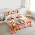 thumbnail image 3 of Homewish Cute Elephant Owl Queen Comforter Set,Kawaii Daisy Flower Bedding Sets,Pink Orange Gray Bedding Comforter Set For Girls Kids,Microfiber Bedroom Decor Reversible,3 Pieces, 3 of 8