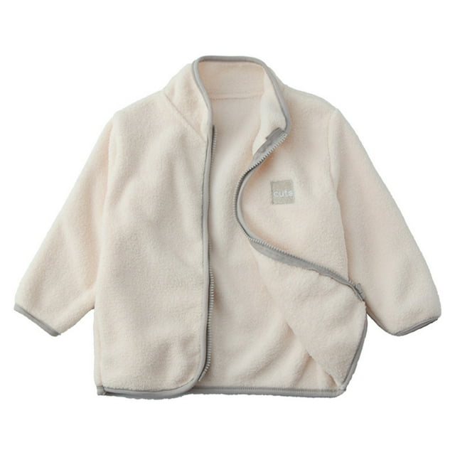 Kids Fleece Jacket, Long Sleeve Zip Front with Pockets, Soft Polyester-Spandex Blend for Comfort and Warmth in Children's Daily and Outdoor Activities