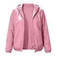 thumbnail image 4 of NominalSnug Womens Windbreaker Jacket Lightweight Full Zip up Long Sleeve Hooded Jacket with Pockets, 4 of 8