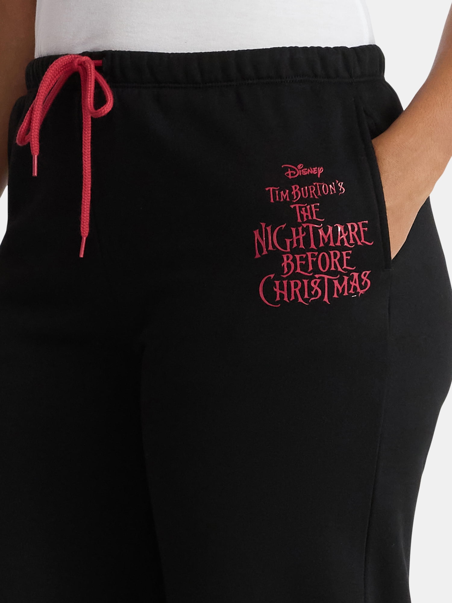 Nightmare Before Christmas Women's Glow In The Dark Graphic Fleece Jogger Pants, Sizes XXS-XXL