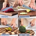 thumbnail image 3 of Kitchen Knife Set, Retrosohoo 6 Pieces Blue Professional Knife Set with Universal Knife Block, Super Sharp Knife Set with Ergonomic Handle, Non-Stick Stainless Steel Knife Block Set (Blue), 3 of 7