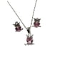 thumbnail image 3 of COLLAR DE BUHO ROSA CON ARETES DE PLATA, 3 of 5