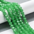 thumbnail image 2 of 20strands Baking Painted Imitation Jade Glass Bead Strands Faceted Rondelle Medium Sea Green 8x6mm Hole: 1mm about 63~65pcs/strand 39~40cm, 2 of 5