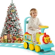 Coelon Electric Ride On Train Toy with Tracks, 6V Battery Powered Train Toy with Lights & Music Blue