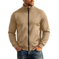 thumbnail image 5 of Miqool Mens Full Zip Sweatshirt Stand Collar Casual Long Sleeve Lightweight Soft Outerwear Jacket with Pockets, 5 of 9