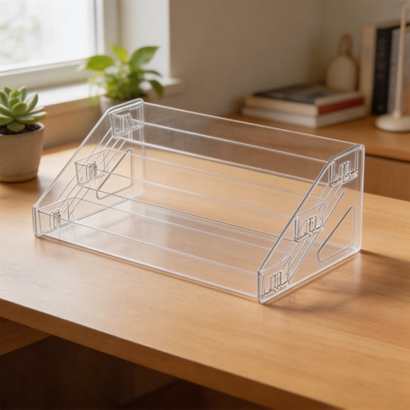 Desktop Organizer with Multiple Compartments - Elegant PET Storage Shelf for Desk Clutter, Space-Saving Design for Office