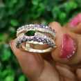 thumbnail image 3 of 0.55Ct Purple Amethyst and White Diamond Cathedral Solitaire Enhancer Wedding Ring Guard, 3 of 5
