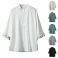 thumbnail image 4 of Zszcpp Mens Shirts Casual Half Sleeve Recreation Versatile Plus Size Knot Button Retro Style Blouses Going Out Tops, 4 of 4