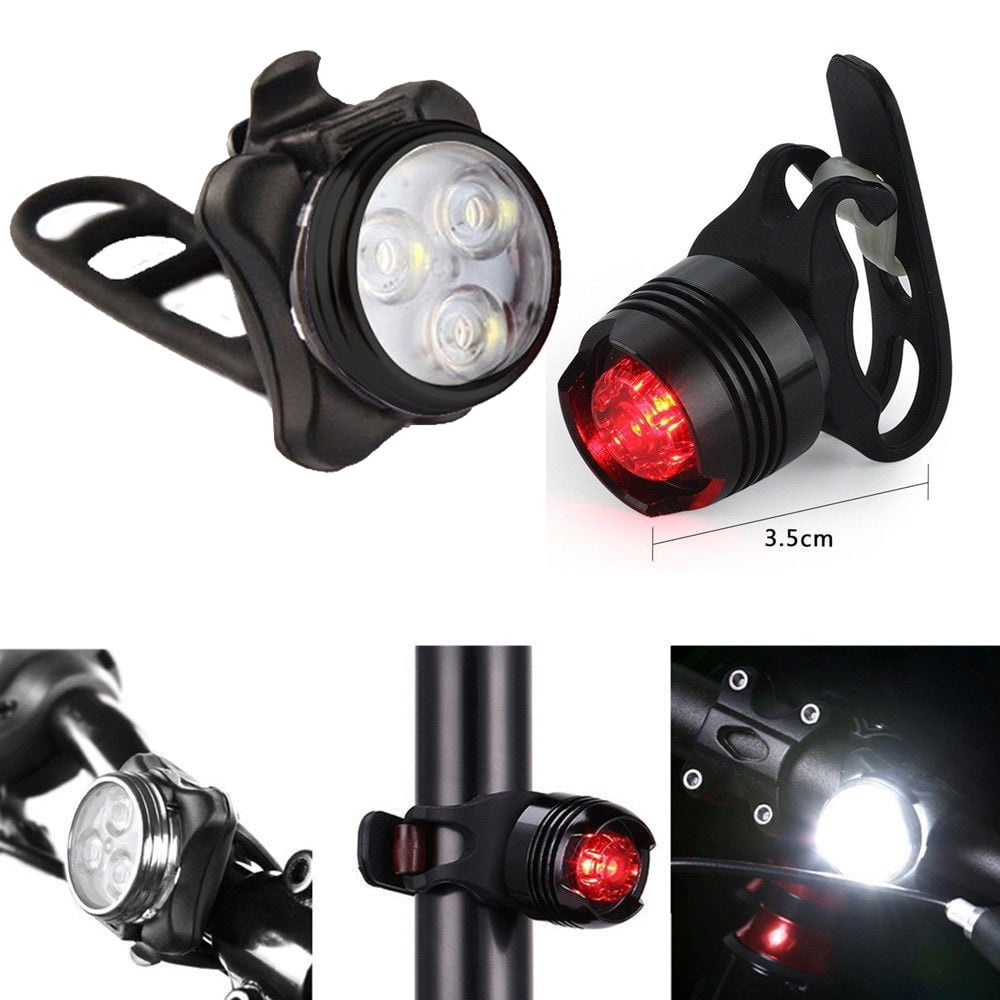 YIWULA Rechargeable LED Bike Light Bicycle Lamp Set Front Light Tail