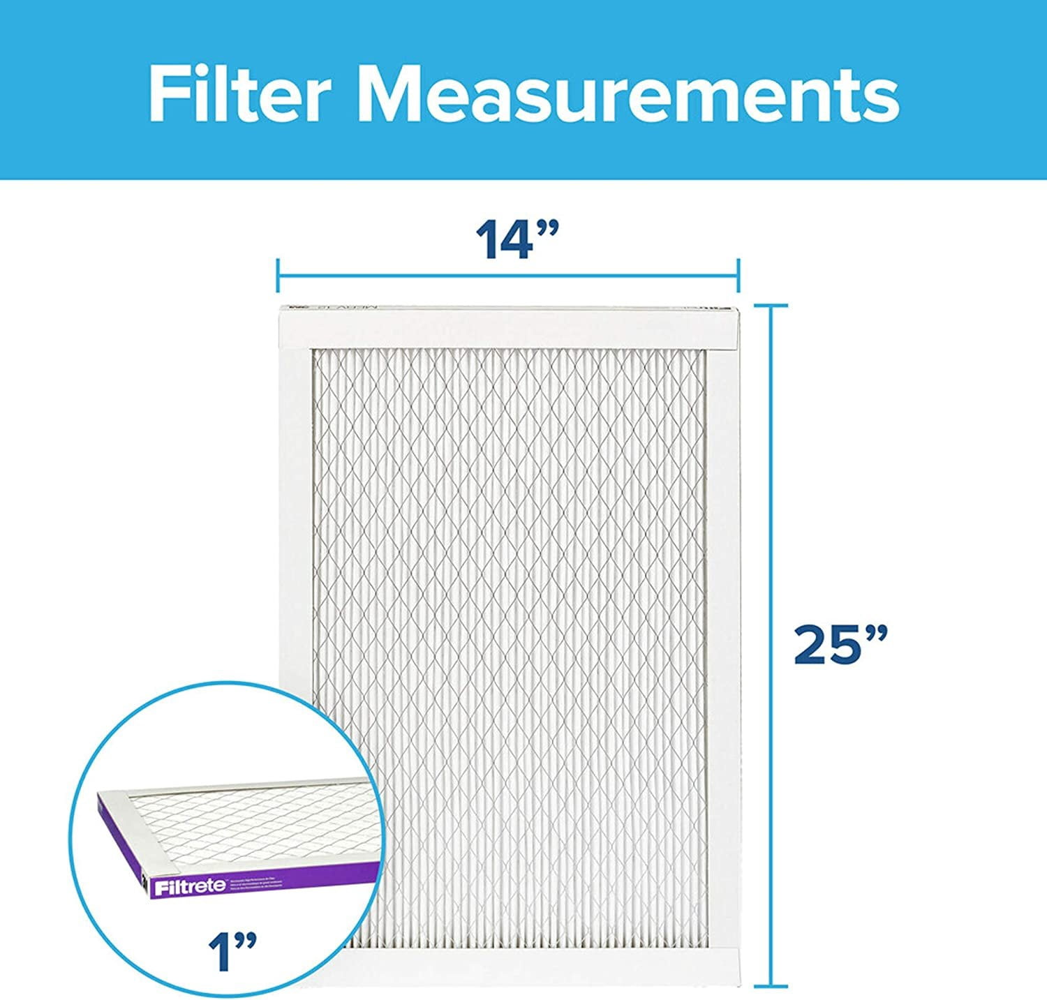 Filtrete™ Ultra Allergen Reduction Filter UR04-2PK-1E, 14 in x 25 in x 1 in (35.5 cm x 63.5 cm x 2.5 cm)