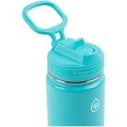 ThermoFlask 16oz Stainless Steel Water Bottle, 2-Pack, Red and Aquamarine