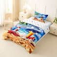 thumbnail image 2 of jejeloiu Summer Cruise Print Twin Comforter Sets,Hawaii Sea Beach Holiday Bedding Set For Boys,Blue Yellow,Polkadot Reversible,2-Piece,1 Comforter and 1 Pillowcase, 2 of 7