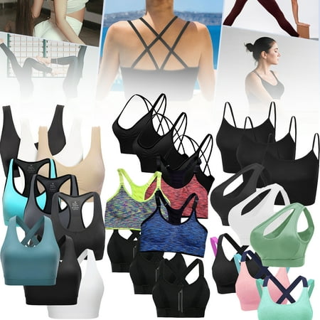 

LUXIF Women s Spot Comfort Full Support Sports Bra Pack of 3