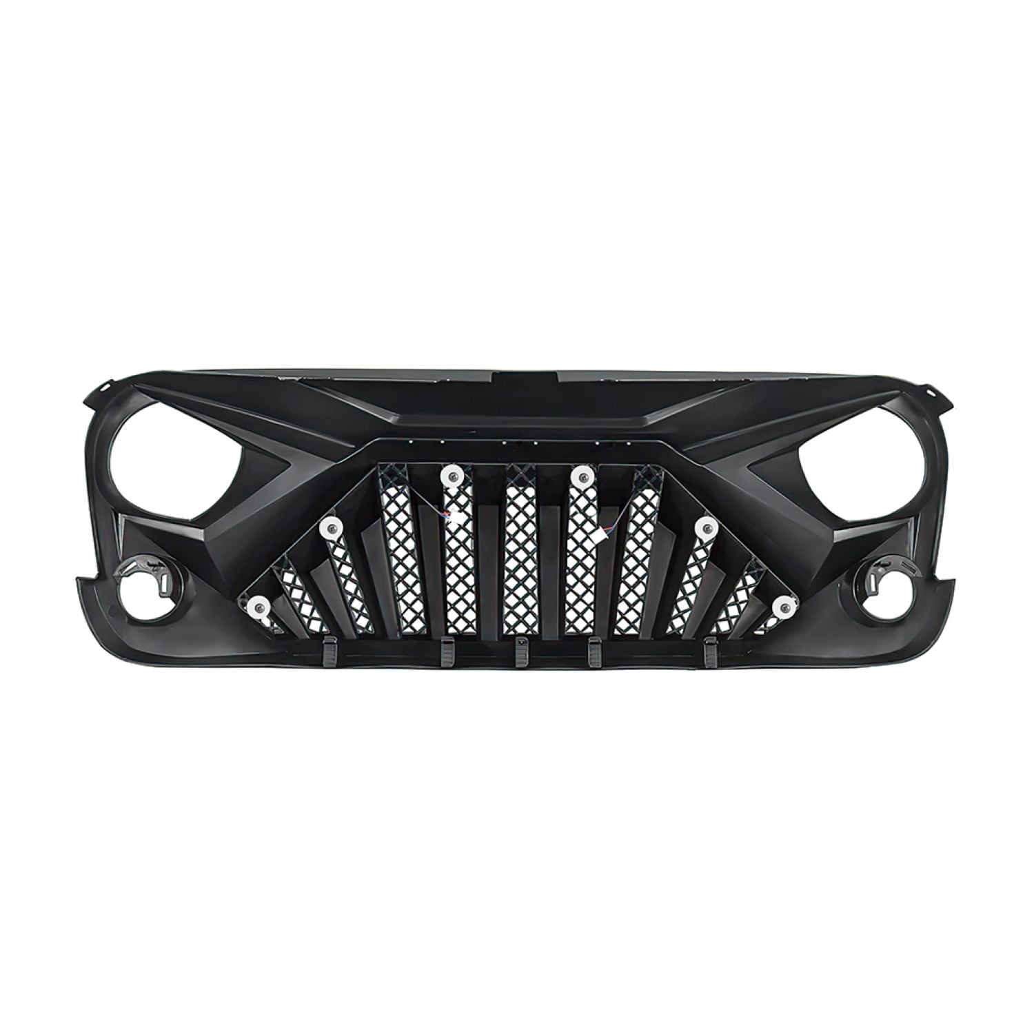AMERICAN MODIFIED Front Goliath Grille w/LED DRL and Turn Signal Lights Matte Black For 2007-2018 Jeep Wrangler JK JKU