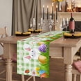thumbnail image 2 of Table Runners 70 Inches Long Dress Scarves, Easter Bunny Farmhouse Coffee/Dining/Kitchen Table Decor, Holiday Table Runner, Spring Easter Eggs Floral Sage Green Plaid 13x70 Inch, 2 of 9