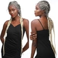 thumbnail image 3 of SEGO 35" Extra Long 100% Hand Braided 360 Swiss Lace Front Light Brown Double Dutch Braided Wigs with Baby Hair for Women Heat Resistant Lightweight Synthetic Cornrow Braids Twisted Braids Wig, 3 of 8